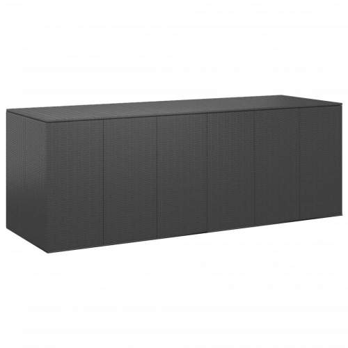 HD Zahradní úložný box PE ratan 291 x 100,5 x 104 cm černý