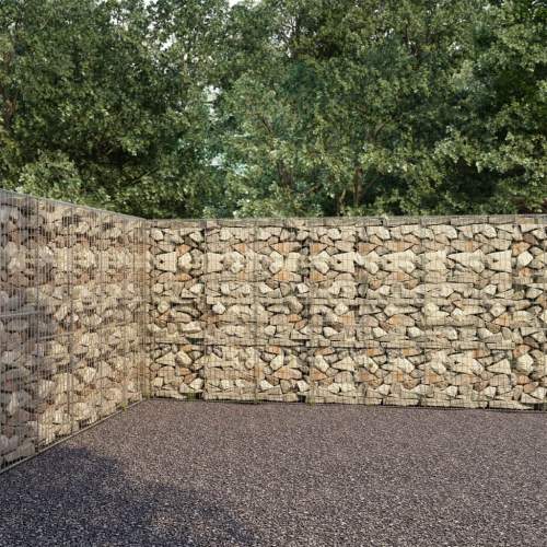 Gabionová zeď s víky z pozinkované oceli 600 x 30 x 200 cm