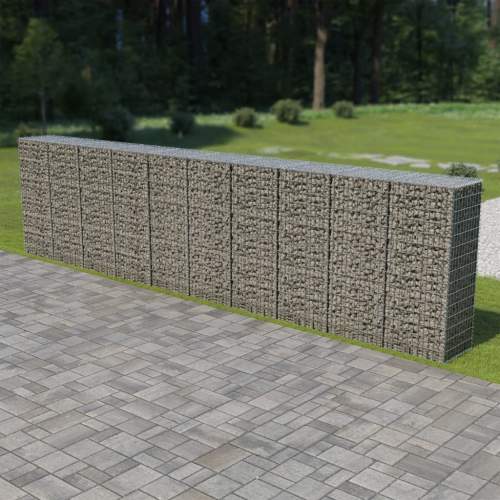 VIDA Gabionová zeď s víky z pozinkované oceli 600 x 50 x 150 cm