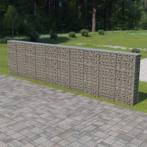 vidaXL Gabionová zeď s víky z pozinkované oceli 600×30×150 cm 143585