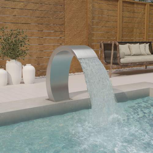Bazénová fontána s LED 22 x 60 x 70 cm nerezová ocel 304