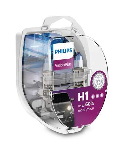 Philips Žárovka 12V H1, 55W - VisionPlus (2ks) /12258VPS2/