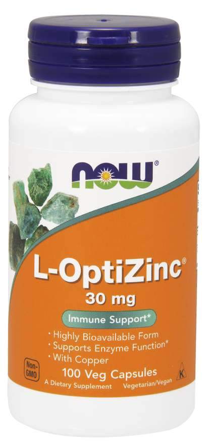 NOW Foods NOW L-OptiZinc Zinek + Měď 100 kapslí