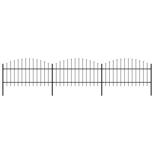 vidaXL Zahradní plot s hroty ocel (1–1,25) x 5,1 m černý