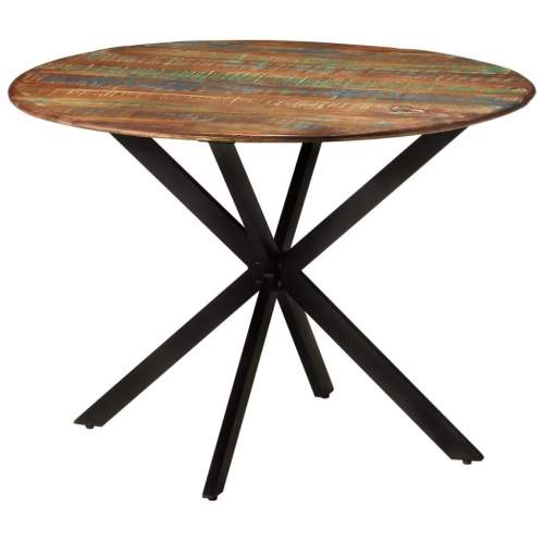 Jídelní stůl Ø 110 x 78 cm masivní recyklované dřevo a ocel