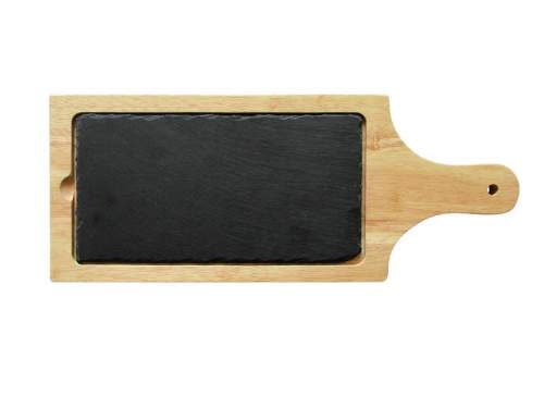 TORO Dřevěné prkénko s břidlicí 41x16,5cm 2v1