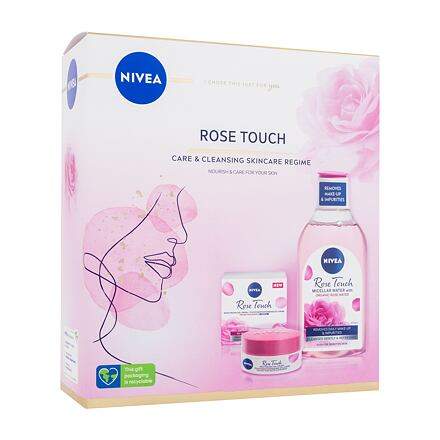 Nivea Rose Touch Care & Cleansing Skincare Regime sada denní pleťový gel-krém Rose Touch 50 ml + micelární voda Rose Touch 400 ml