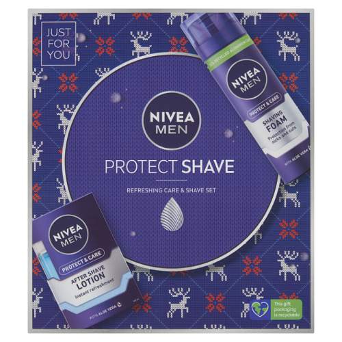 Nivea Men Protect Shave sada voda po holení Men Protect & Care 100 ml + pěna na holení Men Protect & Care 200 ml