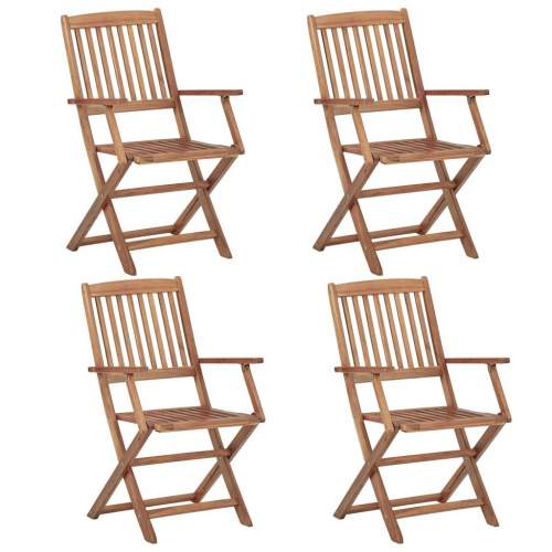 Skládací zahradní židle 4 ks masivní akáciové dřevo