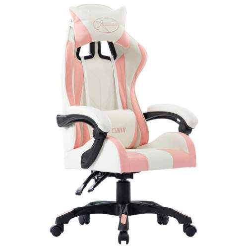 HD Herní židle růžová umělá kůže