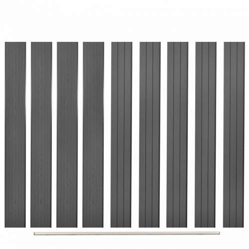Náhradní plotové desky 9 ks WPC 170 cm šedé