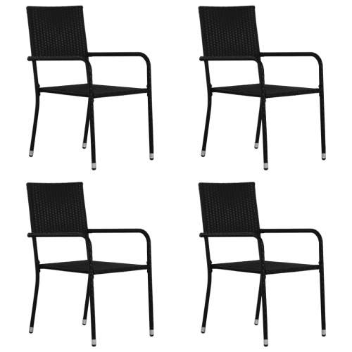 VIDA Zahradní jídelní židle 4 ks polyratanové černé