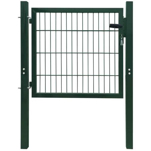 vidaXL 2D plotová branka (jednokřídlá), zelená,106 x 130 cm