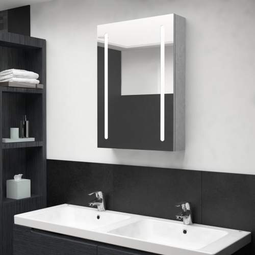 VIDA LED koupelnová skřínka se zrcadlem betonově šedá 50x13x70 cm