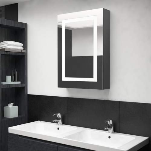VIDA LED skřínka se zrcadlem šedá 50 x 13 x 70 cm