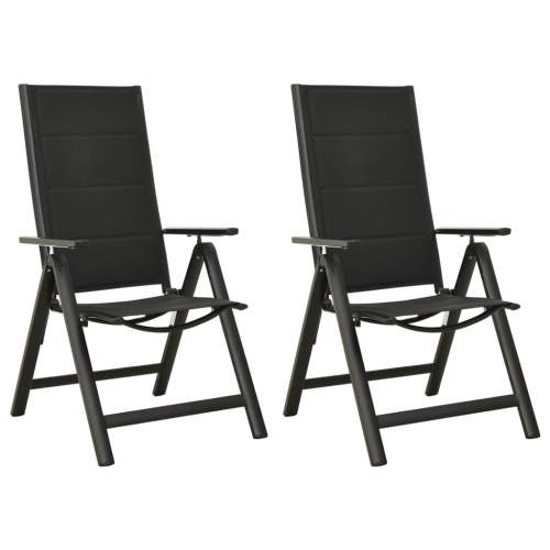 VIDA Skládací zahradní židle 2 ks textilen a hliník černé