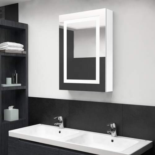 HD LED koupelnová zrcadlová skříňka zářivě bílá 50 x 13 x 70 cm