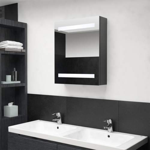 vidaXL LED skříňka se zrcadlem šedá 50 x 14 x 60 cm