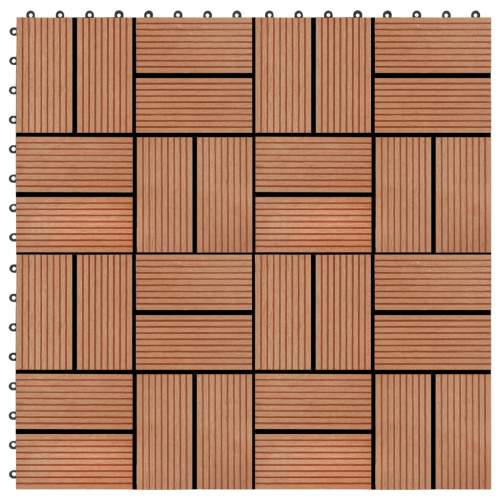 VIDA 22 ks terasové dlaždice 30 x 30 cm 2 m² WPC teakový odstín