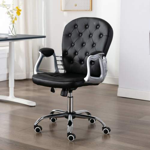 VIDA Otočná kancelářská židle černá umělá kůže