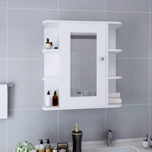 HD Koupelnová zrcadlová skříňka bílá 66 x 17 x 63 cm MDF
