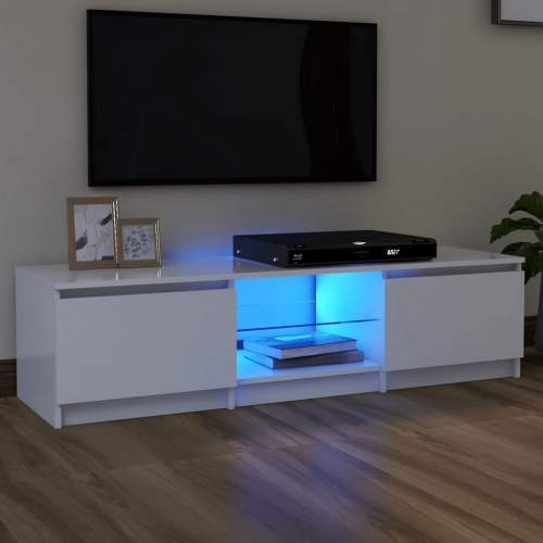 HD TV skříňka s LED osvětlením bílá 140 x 40 x 35,5 cm