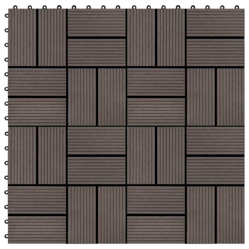 22 ks terasové dlaždice 30 x 30 cm 2 m² WPC tmavě hnědé
