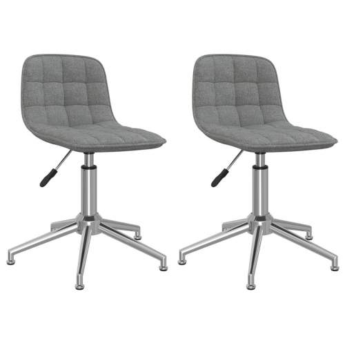 HD Otočné jídelní židle 2 ks světle šedé textil