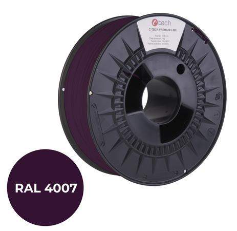 C-TECH tisková struna PREMIUM LINE ( filament ) , PLA, purpurová fialková, RAL4007, 1,75mm, 1kg