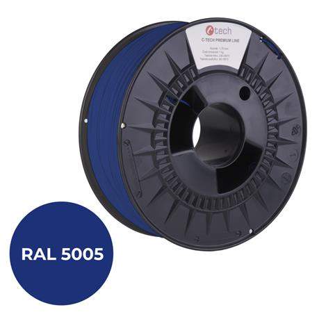 Tisková struna (filament) C-TECH PREMIUM LINE, PLA, signální modrá, RAL5005, 1,75mm, 1kg, 3DF-P-PLA1.75-5005