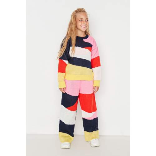 Trendyol Multicolor Patterned Girl Knitwear Top-Top Set