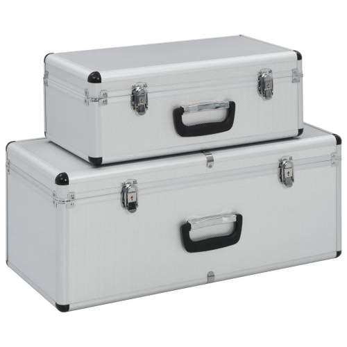 vidaXL Emaga Úložné kufry 2 ks stříbrné hliníkové
