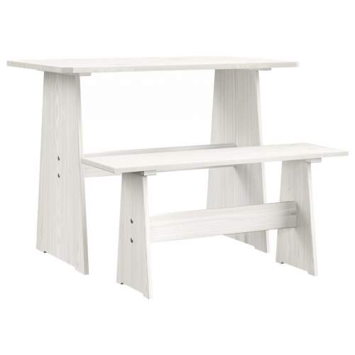 VIDA Jídelní stůl s lavicí bílý borové dřevo
