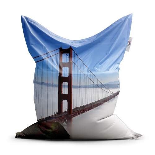 SABLIO Sedací vak Golden Gate v mlze