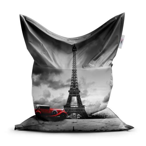 SABLIO Sedací vak Eiffelova věž a červené auto