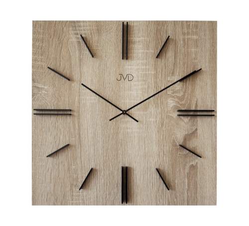 JVD Dřevěné designové hranaté nástěnné hodiny JVD HC45.1