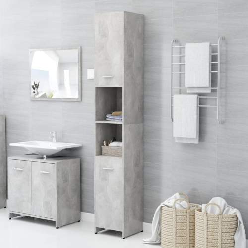 VIDA HD Koupelnová skříňka betonově šedá 30 x 30 x 183,5 cm dřevotříska