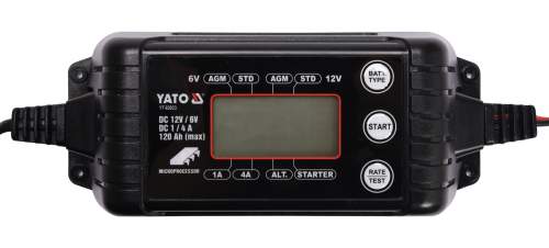 Yato CM65548 Nabíječka 4A 6/12V PB/GEL LCD display