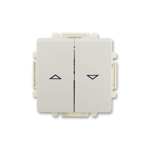 ABB 3557G-A88340 S1 Ovládač žaluziový jednopólový (1/0+1/0 s blokováním), s krytem, světle šedá