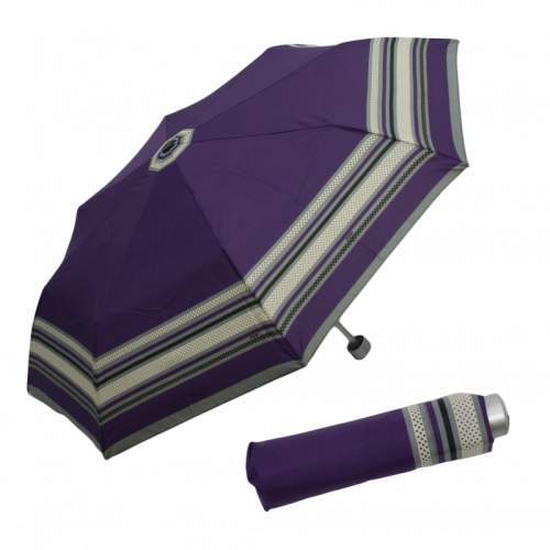 Doppler Dámský skládací lehký deštník Mini Light Fashion fialový s lemem tečky 722165CZ21