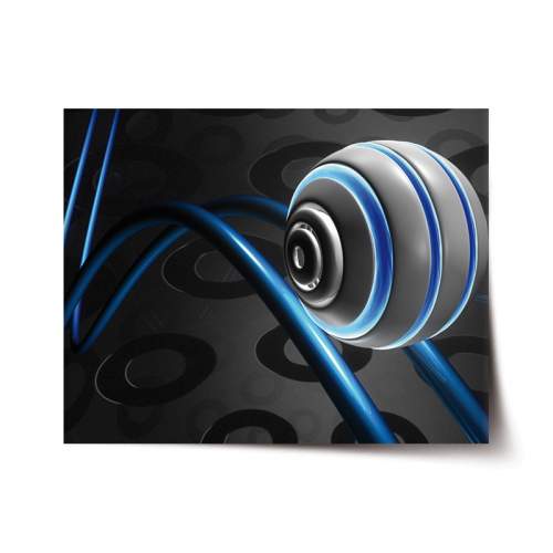 Plakát SABLIO - Modrá koule 120x80 cm