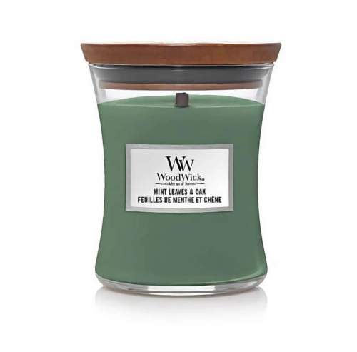 WoodWick Mint Leaves & Oak svíčka váza 275g