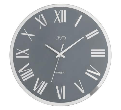 Luxusní skleněné nástěnné hodiny s římskými čísly JVD