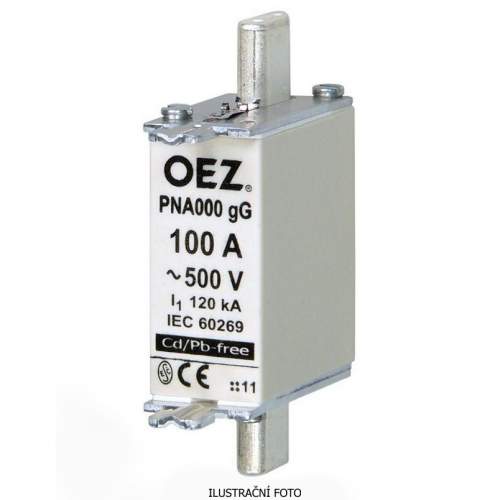 OEZ OEZ:40490 Pojistková vložka PNA000 160A gG Un 400 V a.c./250 V d.c., velikost 000, gG - charakteristika pro všeobecné použití pouze proti zkratu, Cd/Pb free, náhrada za PN000