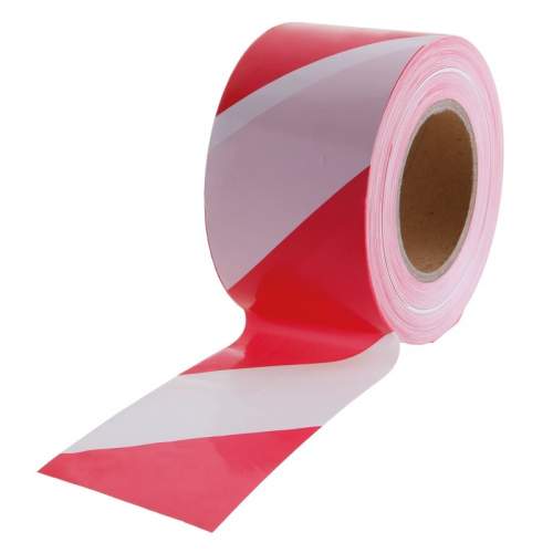 Lepicí páska Páska výstražná, 80 mm x 250 m, červeno-bílá