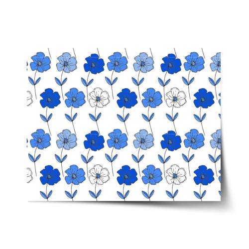 SABLIO - Modré květiny 90x60 cm