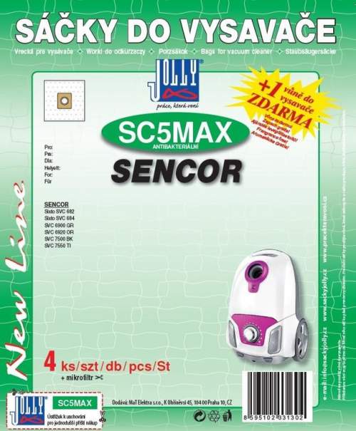 Sáčky JOLLY SC5 MAX textilní antibakteriální 4ks
