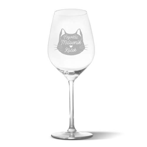 Sklenička na víno SABLIO - Největší milovník koček 49 cl