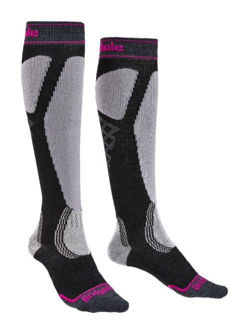 Ponožky Bridgedale Ski Easy On Women's graphite/purple/134 L (7-8,5 UK)