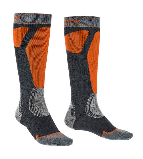 Ponožky Bridgedale Ski Easy On gunmetal/orange/037 XL (12+ UK)